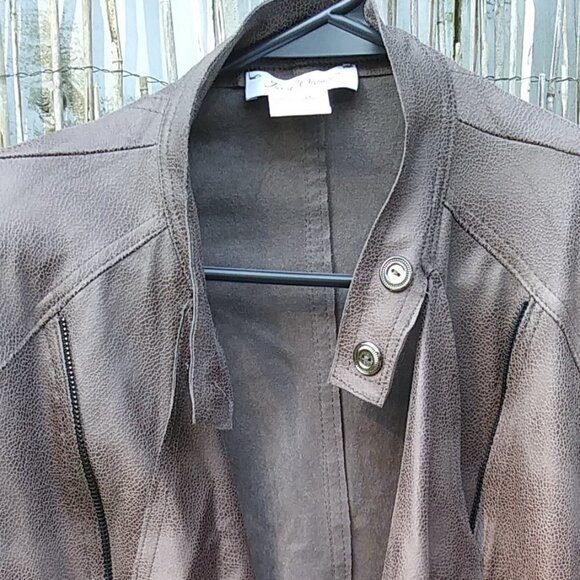 Jus D' Orange Paris Open Biker Brown Jacket - Sz.3 - Picture 3 of 14